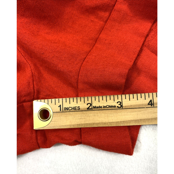 Womens Shorts Jumpsuit Size Medium Red Wrap 1 Piece Romper Linen Blend NWT - Picture 9 of 12